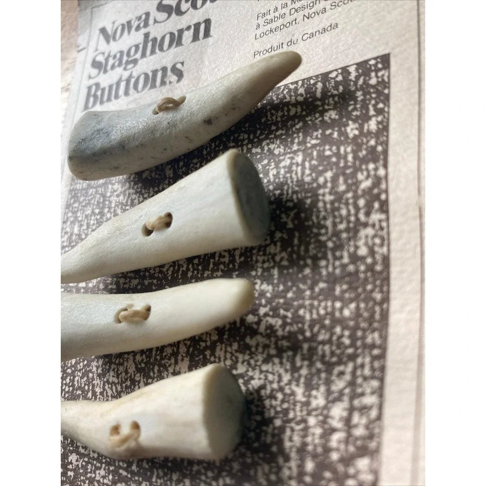 Vintage New Unique Nova Scotia Staghorn Buttons Handcrafted By Peter Swim Canada